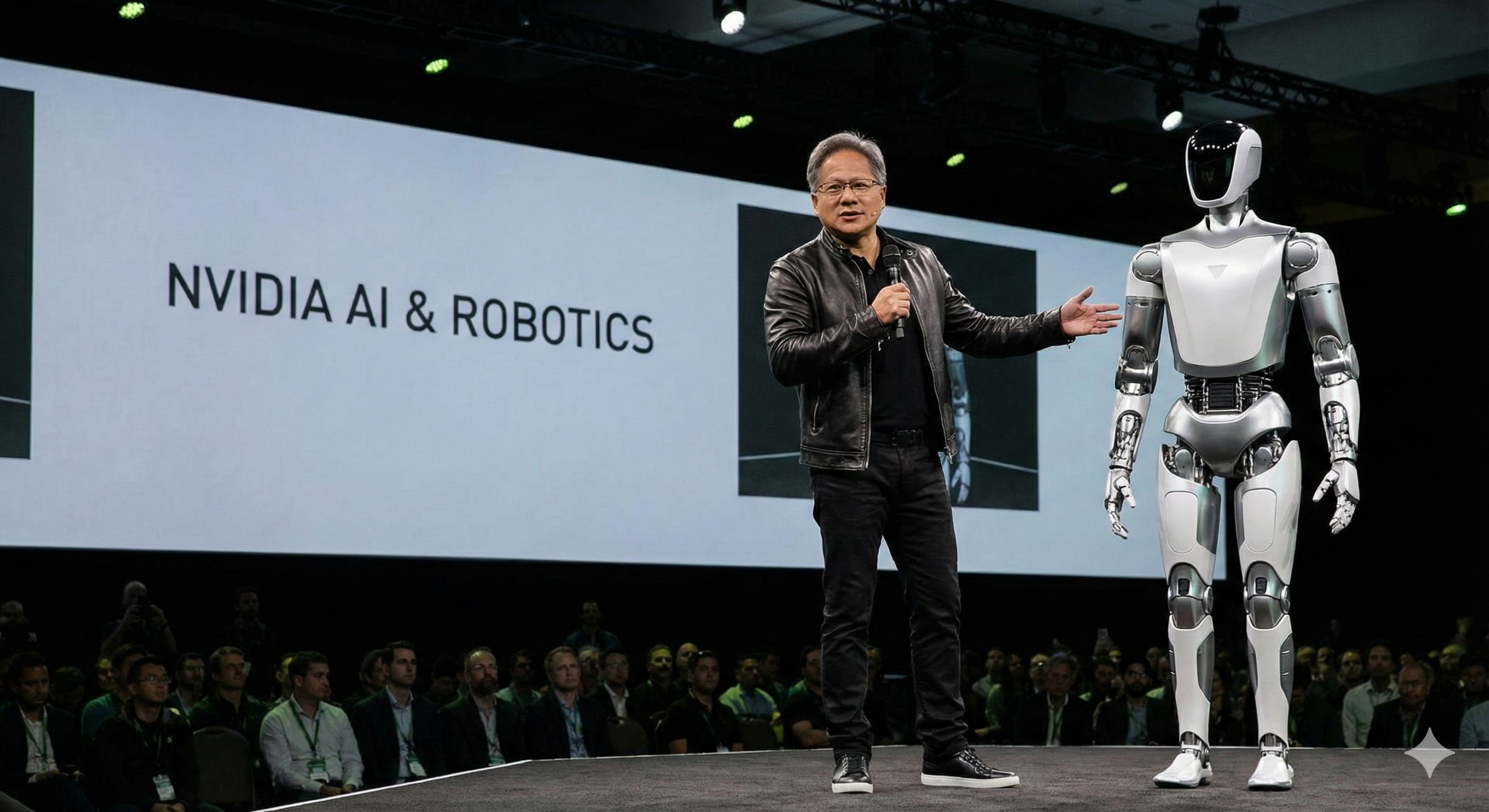 엔비디아 피지컬 AI (젠슨황과 로봇 이미지)