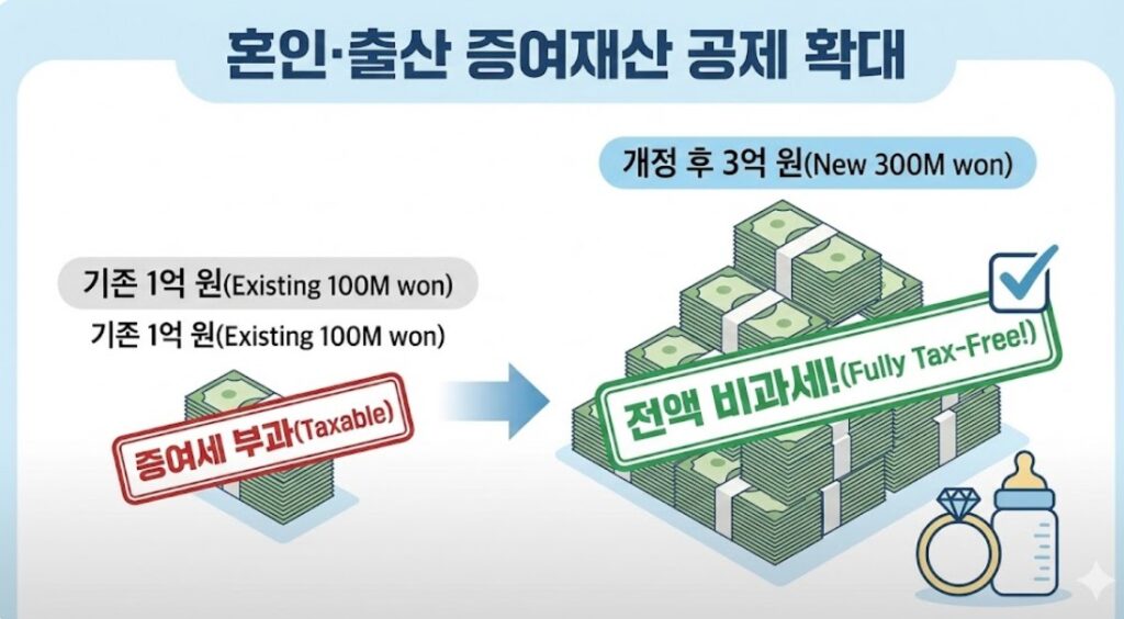 증여세 면제 한도 관련 이미지