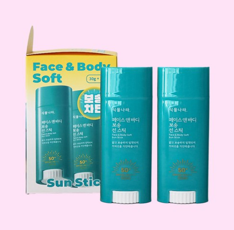 식물나라 페이스 앤 바디 보송 선스틱, 2개, 30g